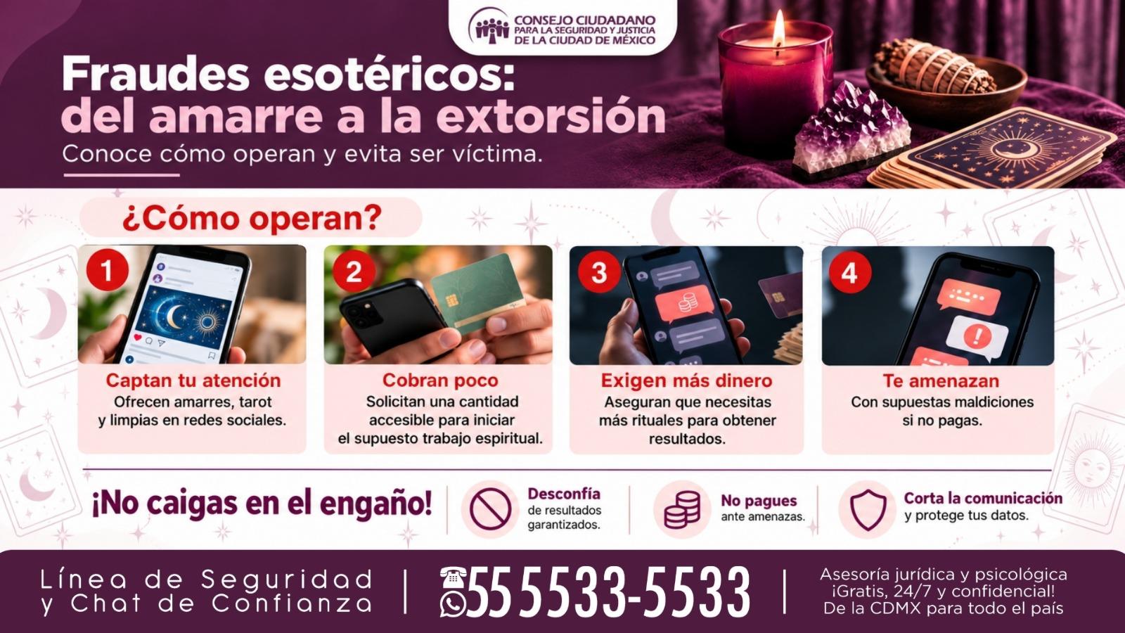 PREVIENE CONSEJO CIUDADANO SOBRE FRAUDES ESOTÉRICOS, UNA ESTAFA QUE PUEDE TRAER CONSIGO AMENAZAS Y EXTORSIÓN